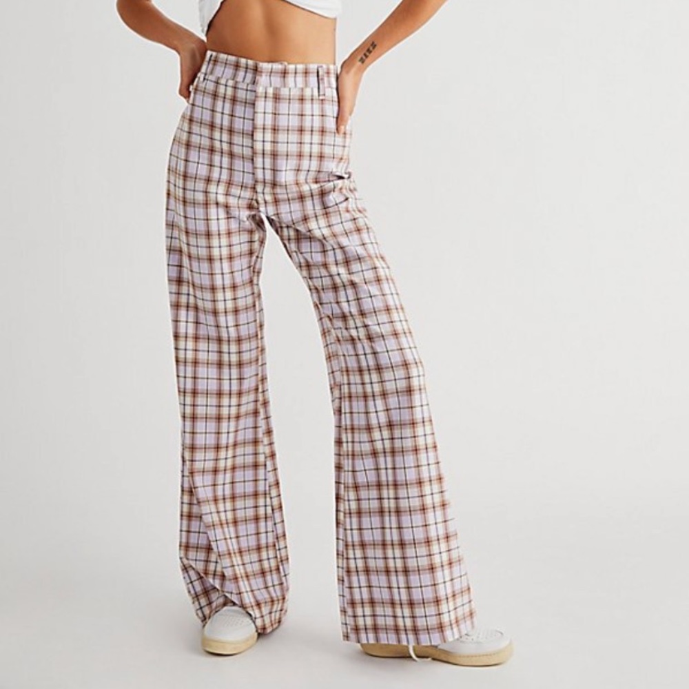 FREE PEOPLE Plaid Jules Pants Sz 6